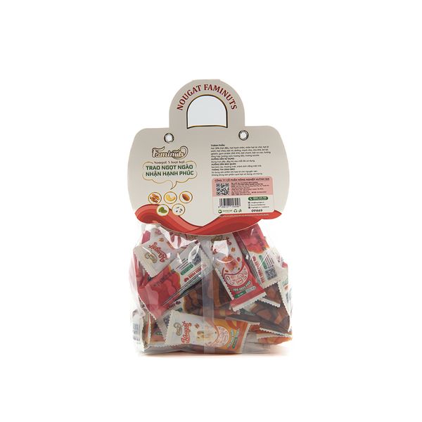 Kẹo Hạnh Phúc (Nougat) Faminuts Mix Vị Túi 400g