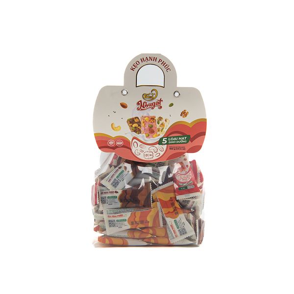 Kẹo Hạnh Phúc (Nougat) Faminuts Mix Vị Túi 400g