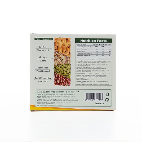 Thanh Hạt Dinh Dưỡng Hạt Điều - Yến Mạch Faminuts
