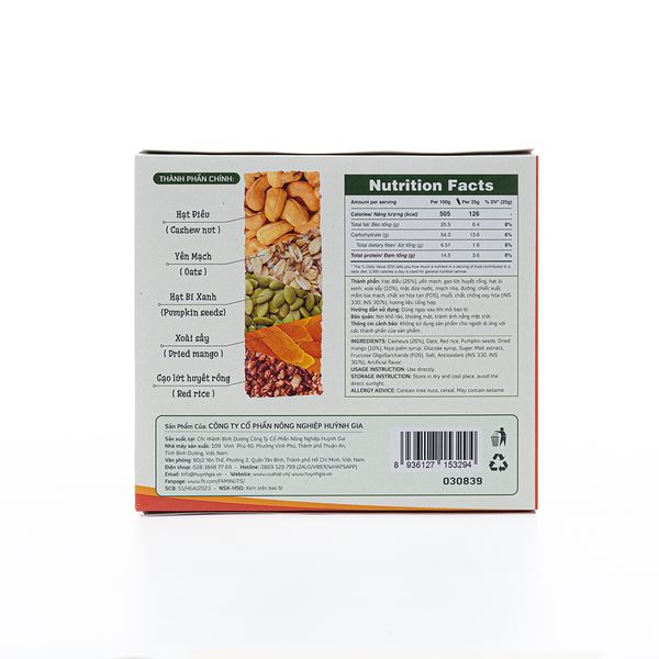 Thanh Hạt Dinh Dưỡng Hạt Điều - Trái Cây Faminuts