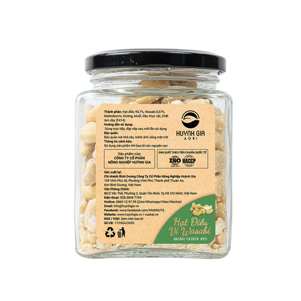 Hạt Điều Wasabi Hũ Thủy Tinh 250 g - FAMINUTS