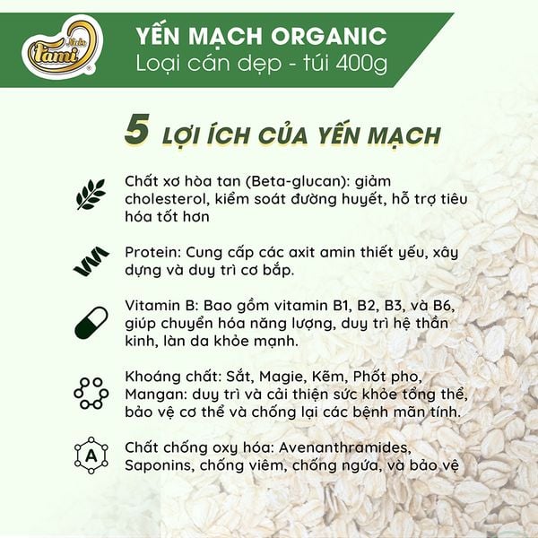 Yến Mạch Hữu Cơ Cán Dẹt Faminuts