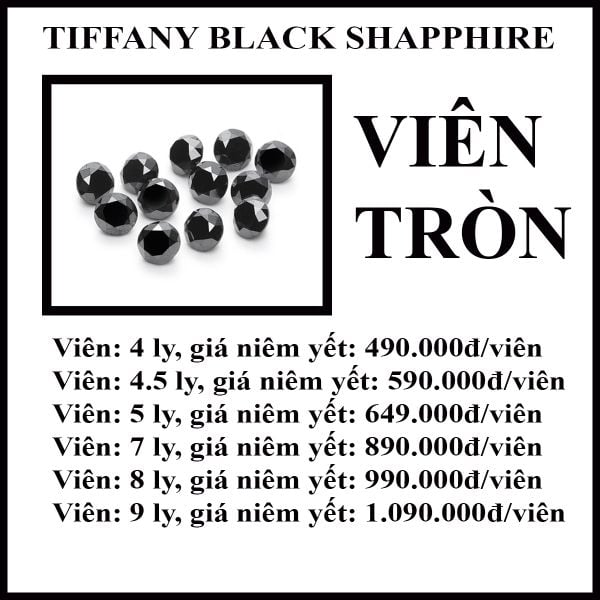 shapphire nhân tạo - viên tròn