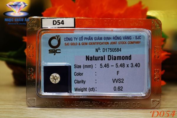  D54-Kim Cương Thiên Nhiên 5.46-5.48x3.40mm; 0.62ct; F/VVS2 (GIA 5243465739 - SIC D1750584) 