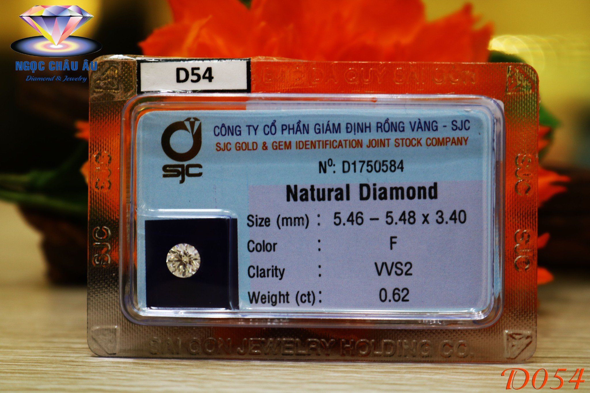  D54-Kim Cương Thiên Nhiên 5.46-5.48x3.40mm; 0.62ct; F/VVS2 (GIA 5243465739 - SIC D1750584) 