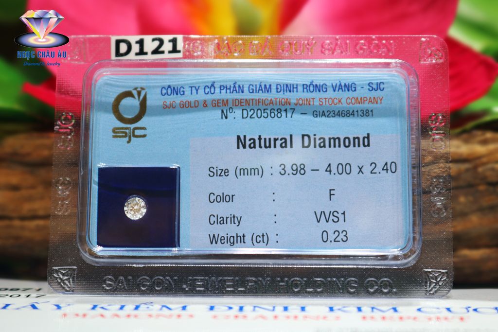  D121-Kim Cương Thiên Nhiên 3.98-4.00x2.40mm; 0.23ct; F/VVS1 (GIA2346841381 - SJC D2056817) 