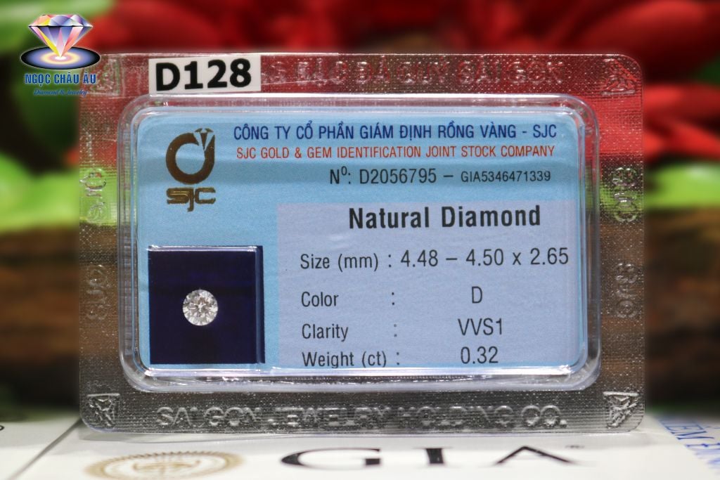  D128-Kim Cương Thiên Nhiên 4.48-4.50x2.65mm; 0.32ct; D/VVS1) (GIA5346471339 - SJC D2056795) 