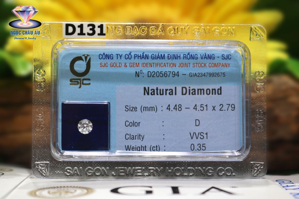  D131-Kim Cương Thiên Nhiên 4.48-4.51x2.79mm; 0.35ct; D/VVS1) (GIA2347992675 - SJC D2056794) 