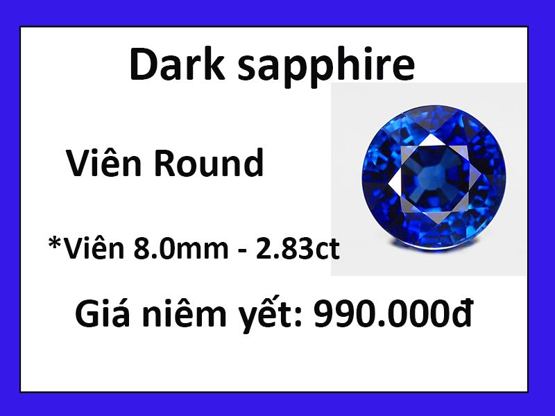  Dark sapphire - Round 8.0 mm 