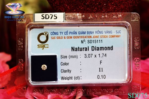  SD75-Kim Cương Thiên Nhiên 3.07x1.74mm; 0.10ct; F/I1 (SJC SD015111) 
