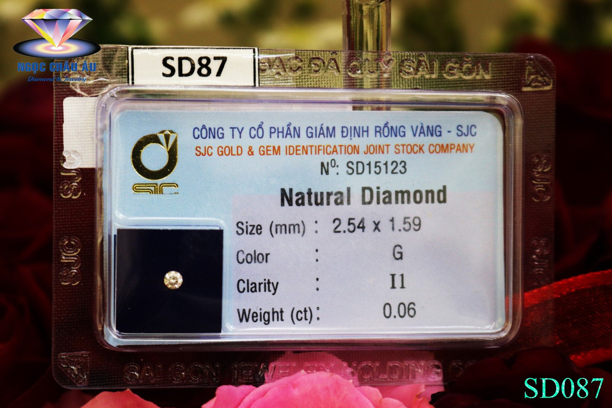  SD87-Kim Cương Thiên Nhiên 2.54x1.59mm; 0.06ct; G/I1 (SJC SD015123) 