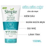  Sữa Rửa Mặt Dịu Nhẹ Không Chứa Xà Phòng SIMPLE Facial Wash 150ml 