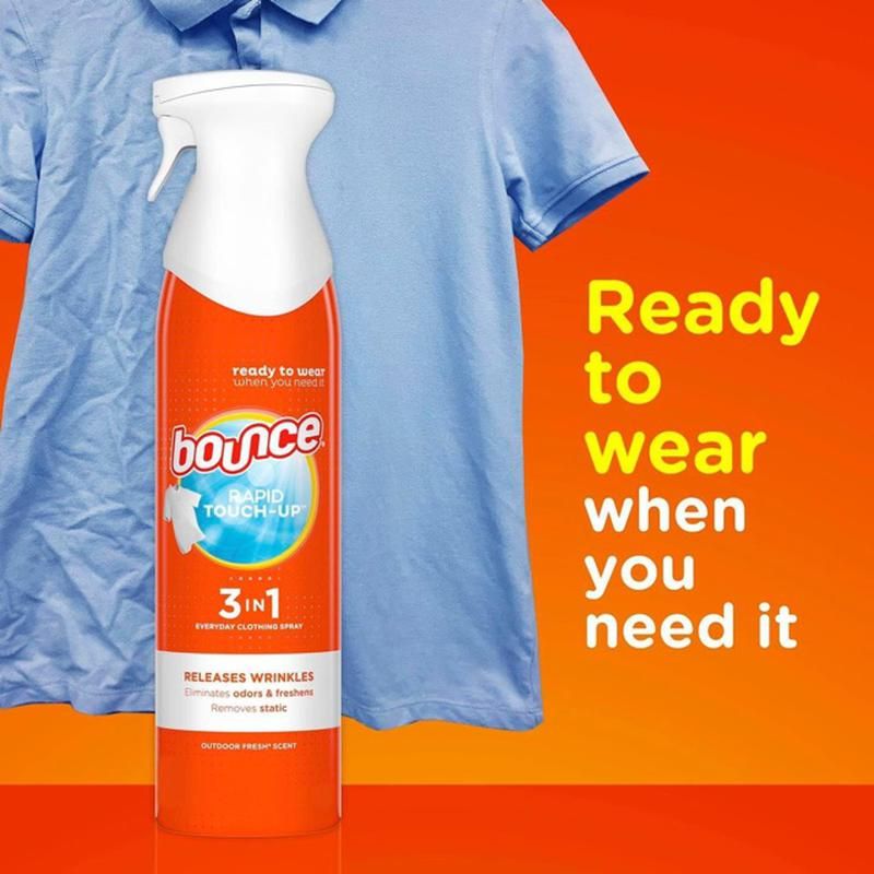  Xịt Thơm, Kháng Ẩm Mốc, Làm Phẳng Quần Áo BOUNCE Rapid Touch-up 3 in 1 Everyday Clothing Spray 275g 