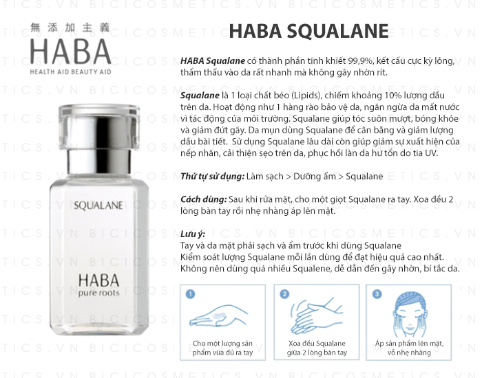 Dầu dưỡng da HABA Squalane Oil sử dụng như thế nào?