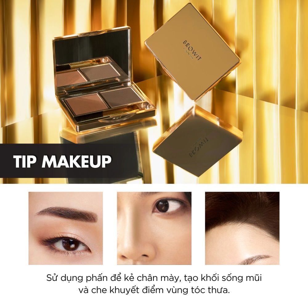  Phấn Vẽ Chân Mày Chuẩn Màu Lâu Trôi BROWIT Series I Easy Drawing Brow Shadow (Có Tem Phụ) 