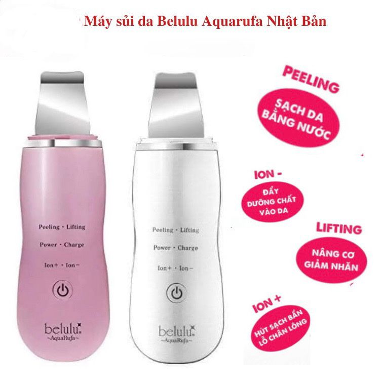  Máy Sủi Da Làm Sạch Da Đẩy Da Chết/Mụn Ẩn/Bụi Bẩn Cho Mặt BELULU AQUARUFA JAPAN Kèm Túi Serum (Có Bảo Hành) 