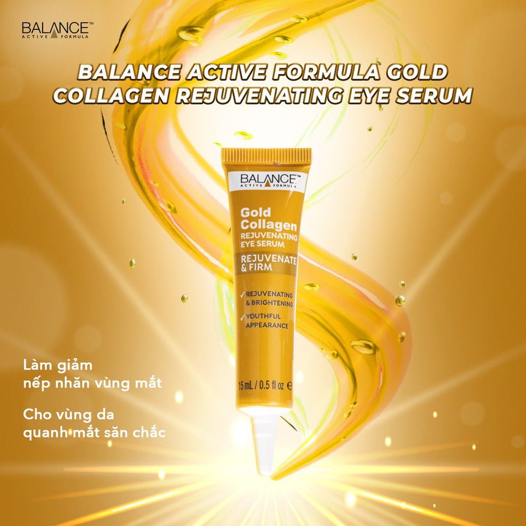  Tinh Chất Chống Nhăn Trẻ Hóa Vùng Mắt BALANCE Active Formula Gold + Marine Collagen Rejuvenating Eye serum - 15ml 