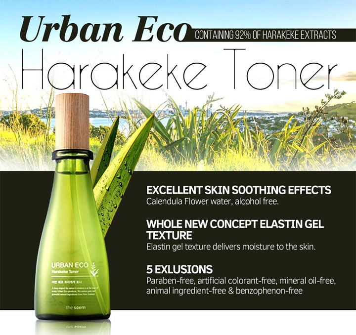 Toner Urban Eco Harakeke The Saem với các thành phần thiên nhiên dịu nhẹ
