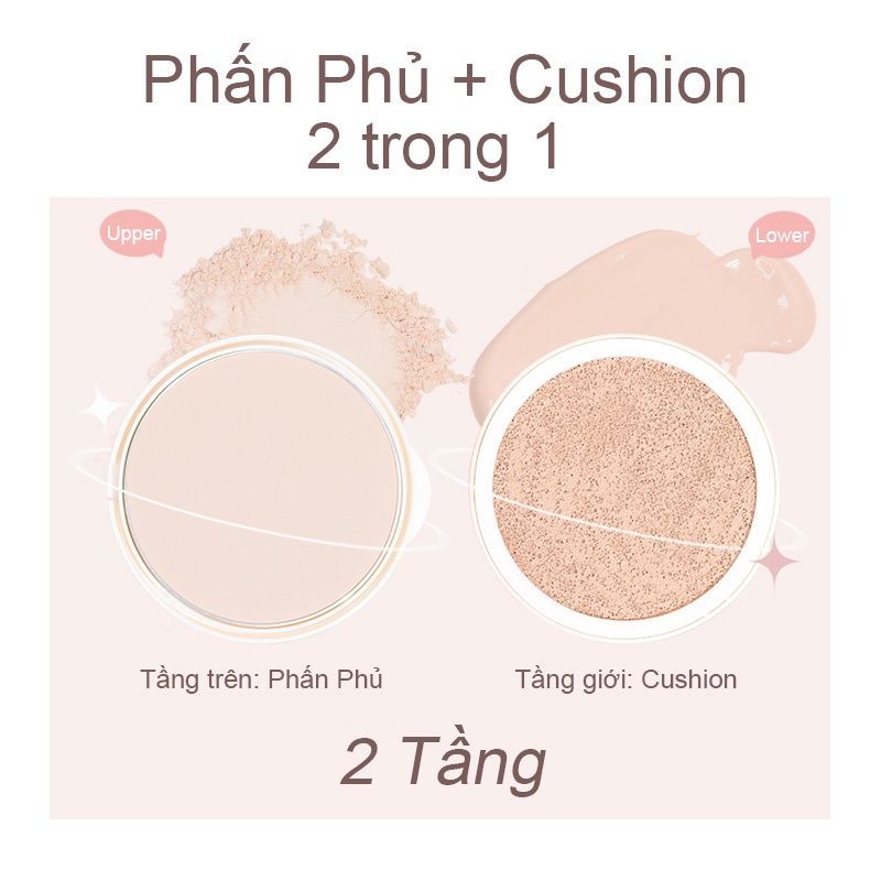  Set Phấn 2-in-1 Phấn Phủ & Phấn Nước GOGO TALES Light & Nude Pressed Powder Cushion Cream GT361 