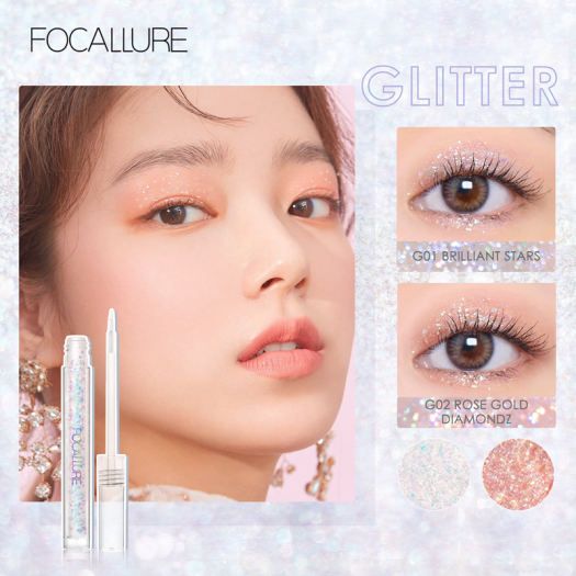  Nhũ Mắt Lấp Lánh Dạng Lỏng Bền Màu FOCALLURE Glittering Liquid Eyeshadow | FA195 