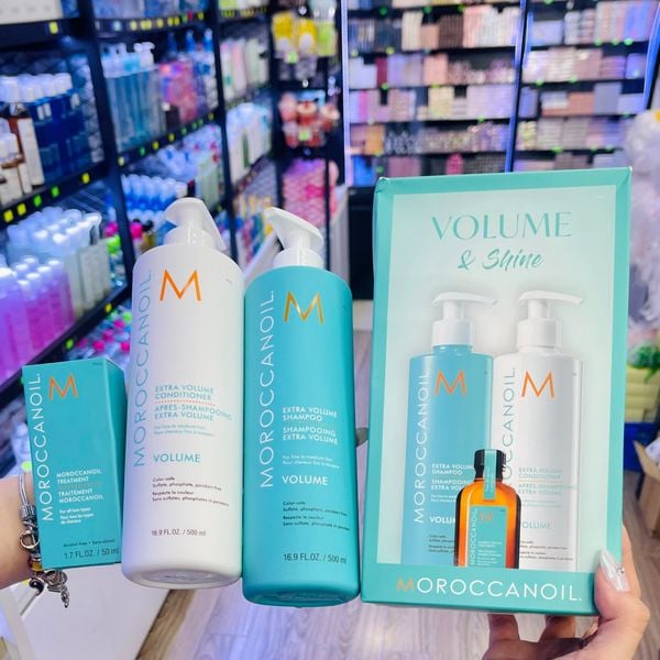  Bộ Dầu Gội Xả Tăng Phồng Moroccanoil Volume & Shine 500ml - Tặng Kém 1 Dưỡng Tóc 50ml 