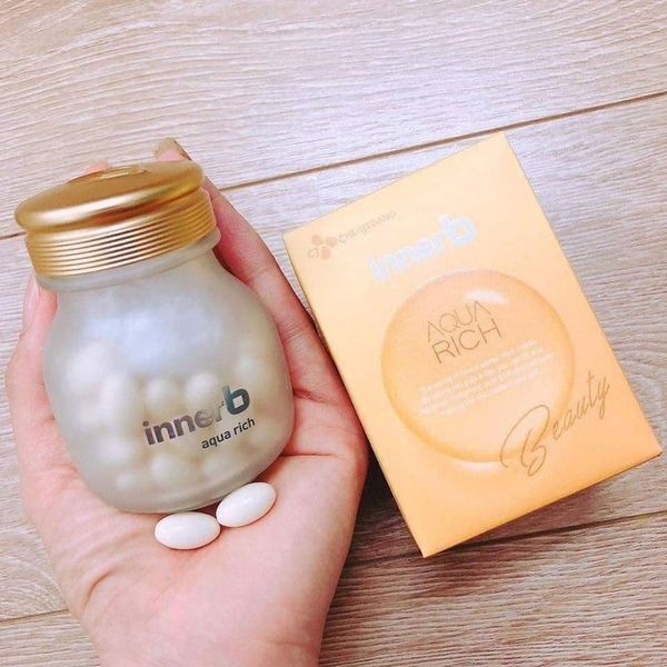  Viên Uống Cấp Nước Và Bổ Sung Collagen InnerB Aqua Rich Doubleup 70v (Tặng kèm túi Makeup) 