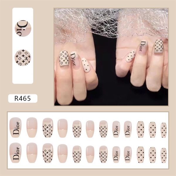  Hộp 24 Móng Tay Giả Đính Hạt, Đá Nails Box Cao Cấp Nội Địa Trung Kèm Keo Dán + Dũa Móng 