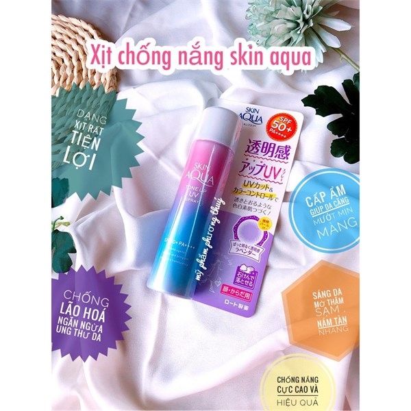  Xịt Chống Nắng SKIN AQUA Tone Up UV Sun Spray SPF50+ PA++++ - 70g 