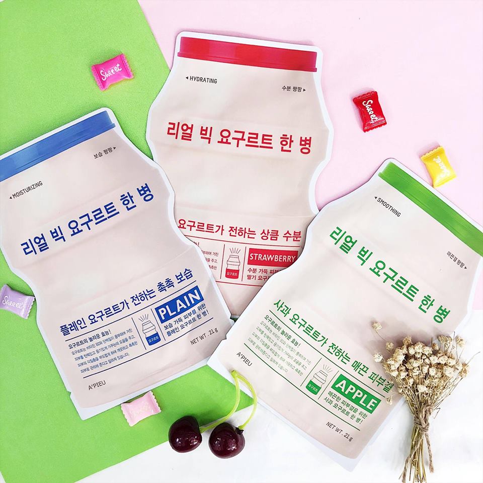 Mặt nạ sữa chua Apieu Real Big Yogurt One Bottle sẽ khiến các nàng say đắm