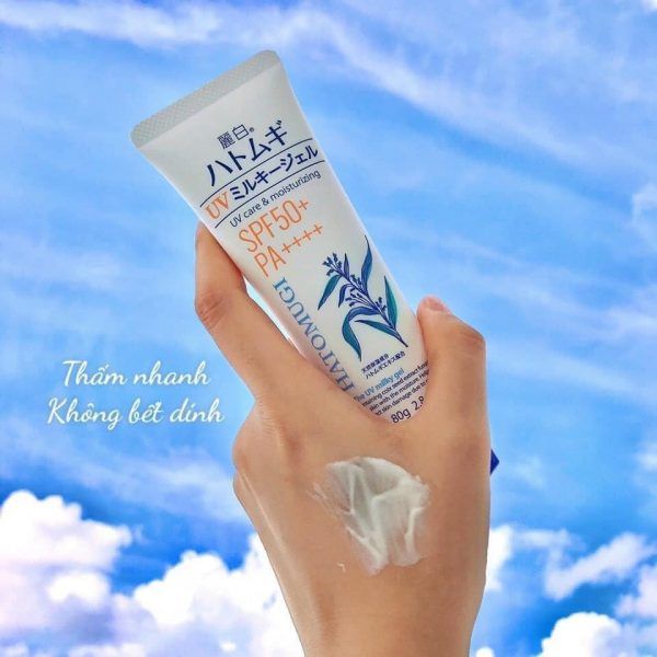  Kem Chống Nắng Dạng Gel Làm Trắng Da HATOMUGI UV Milky Gel SPF50+ PA++++ 