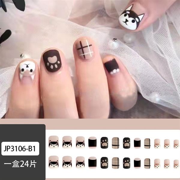  Hộp 24 Móng Tay Giả Đính Hạt, Đá Nails Box Cao Cấp Nội Địa Trung Kèm Keo Dán + Dũa Móng 