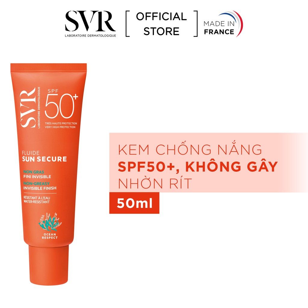 Kem Chống Nắng Trong Suốt Không Nhờn Rít SVR Sun Secure Fluide Very High Protection SPF50+ - 50ml