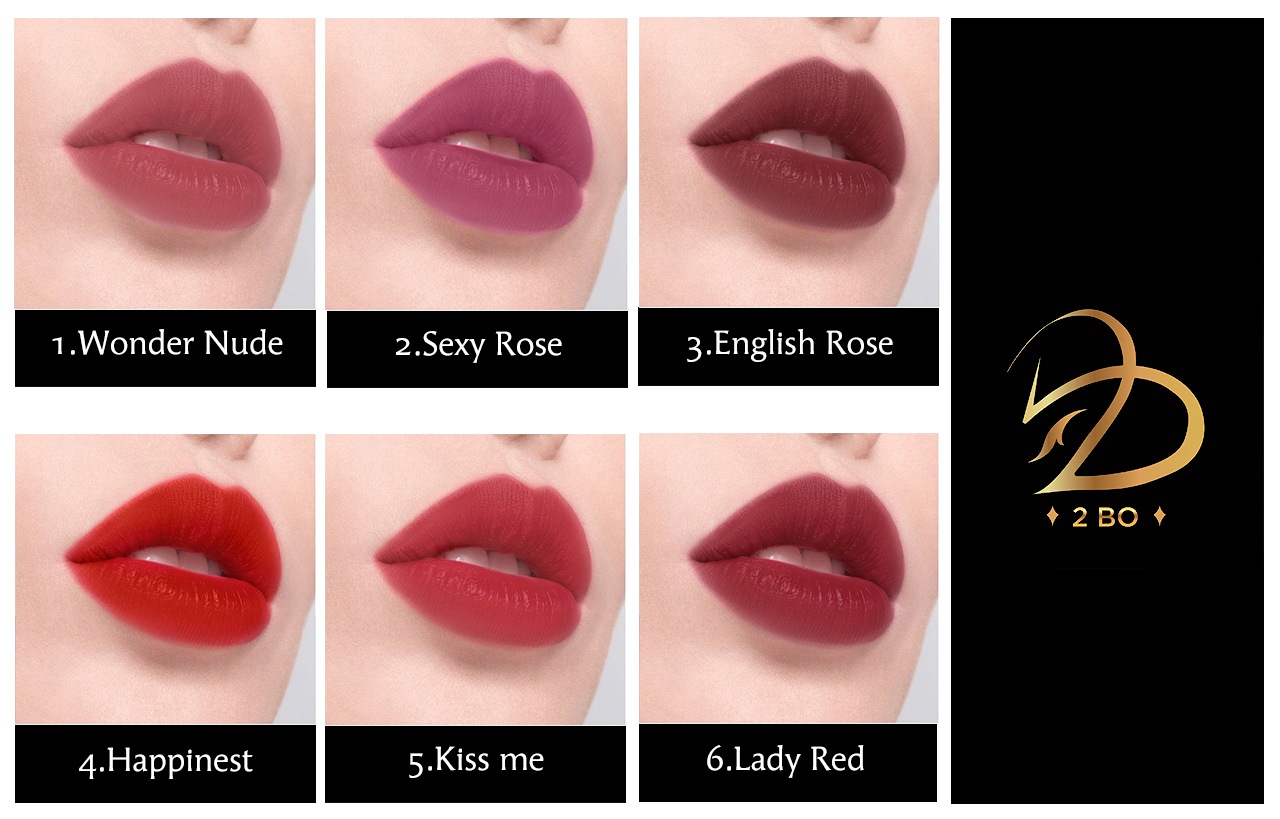 6 màu son 2BO Ever Matte Lipstick 1