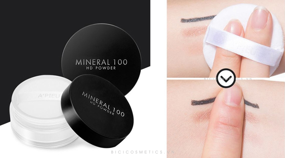 Khả Năng Cố Đinh Lớp Make Up Của Phấn Phủ Bột Kiềm Dầu Apieu Mineral 100 HD Powder 1