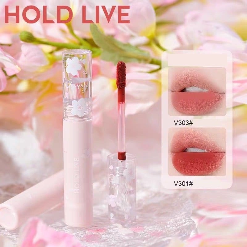  Son Kem Lì Nắp Trong Suốt Hoa Anh Đào HOLD LIVE Flower Sakura Velvet Matte 