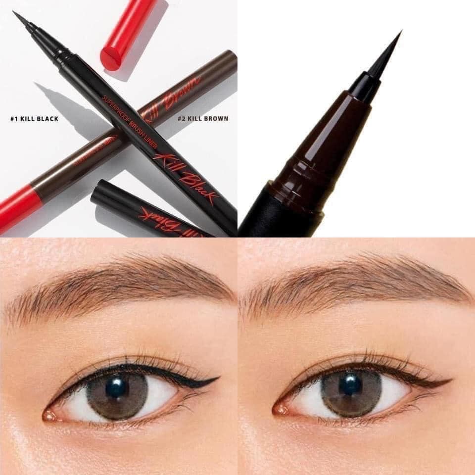  Bút Kẻ Mắt Nét Mảnh Không Trôi CLIO Brush Liner Kill 