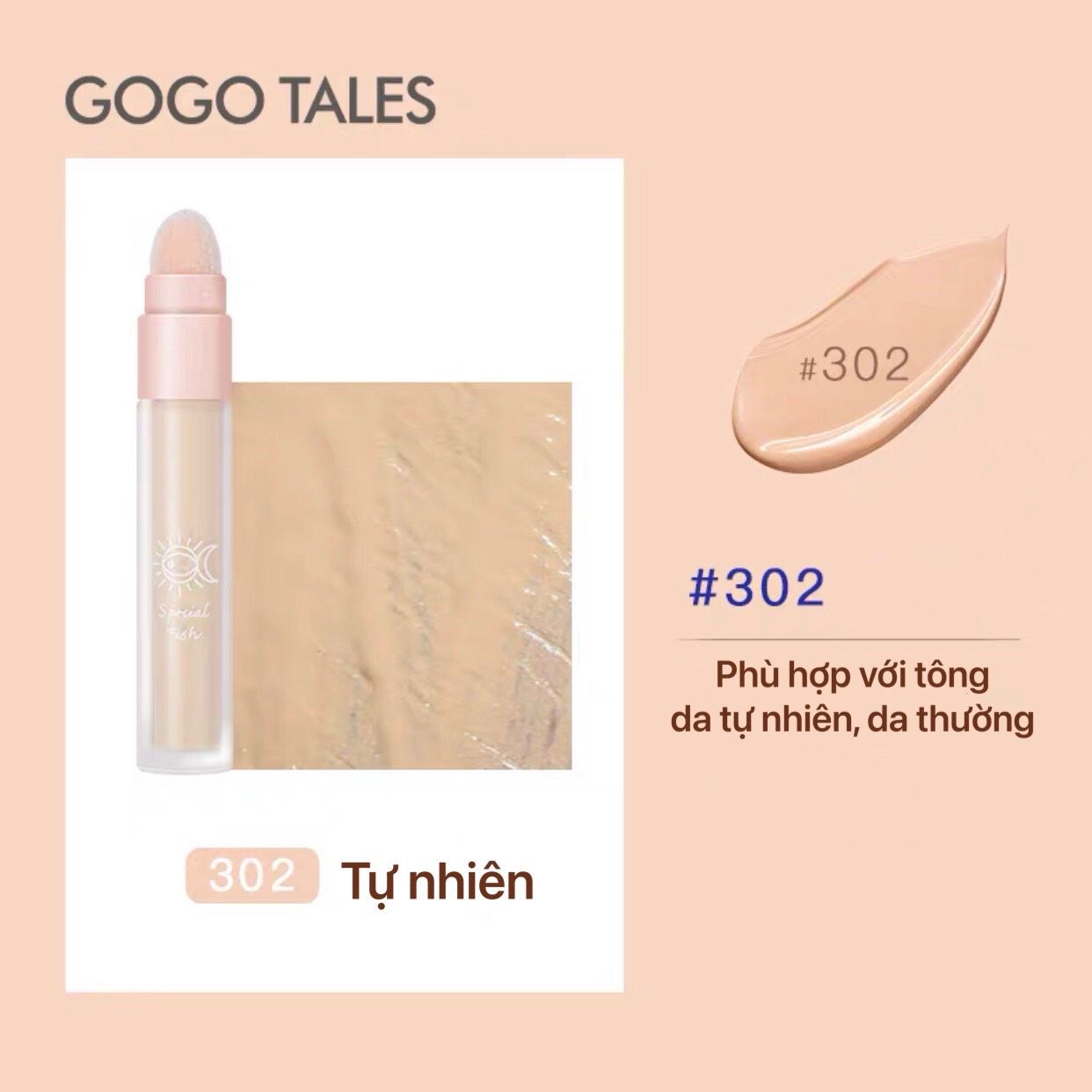  Che Khuyết Điểm 2 Đầu Tiện Lợi GOGO TALES Moisturizing Traceless Concealer Special Fish 