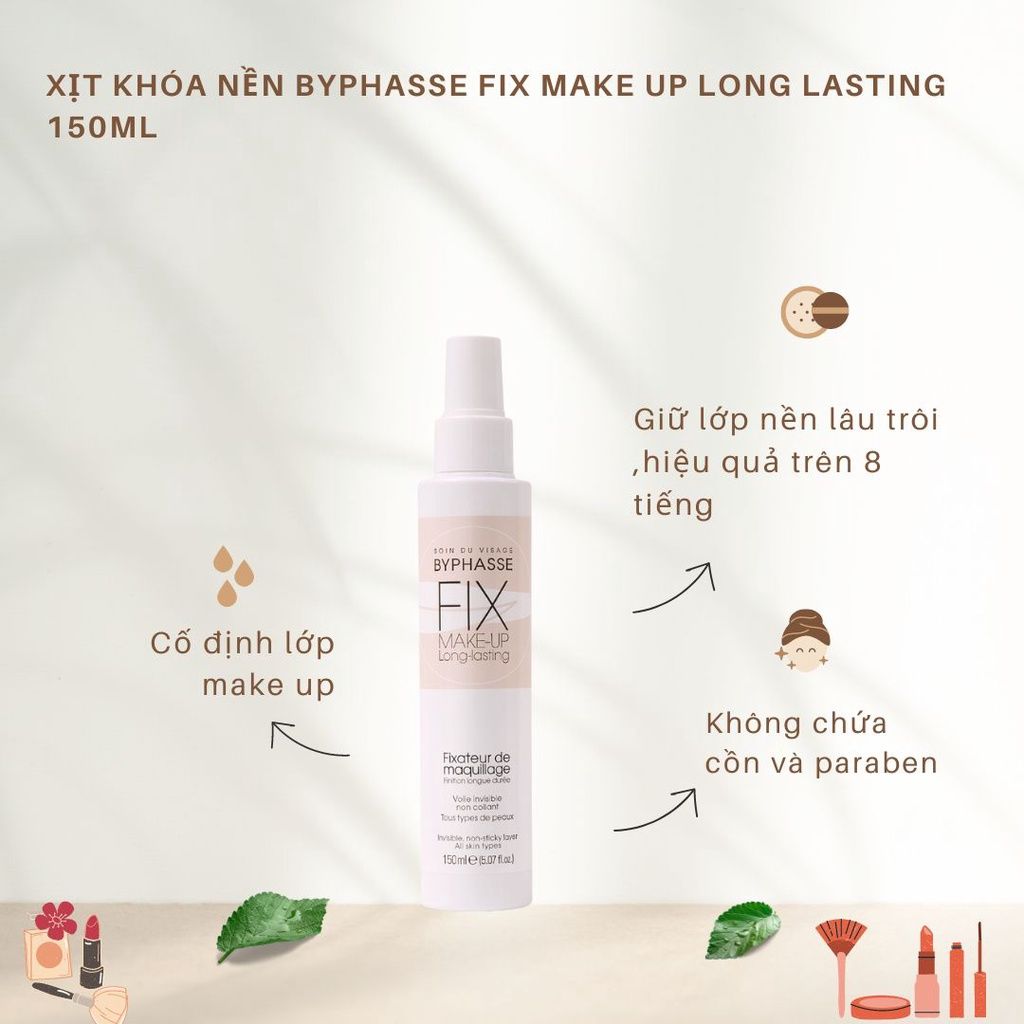  Xịt Khóa Nền BYPHASSE Fix Make Up Long Lasting 150ML 