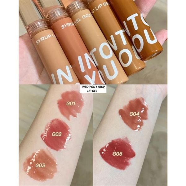  Son Bóng Bền Màu Mềm Môi INTO YOU Syrup Lip Gel Nội Địa Trung 