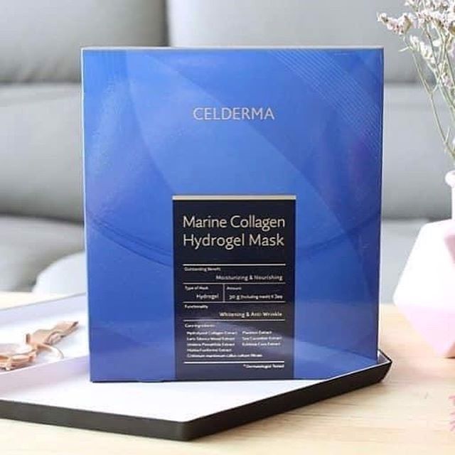  Mặt Nạ Thạch Collagen Tươi Làm Đầy Rãnh Các Nếp Nhăn CELDERMA Marine Collagen Hydrogel Mask 