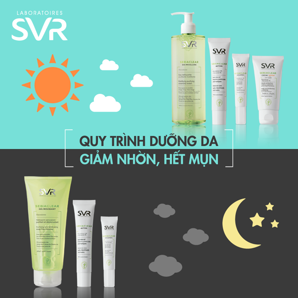  Kem Dưỡng Phục Hồi Chuyên Sâu Cho Da Dầu Mụn SVR Sebiaclear Active - 40ML 