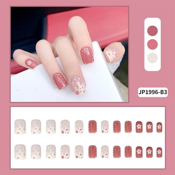  (Update Liên Tục) Set 24 Móng Tay Giả Nails Box Kèm Keo Dán Nội Đia Trung 