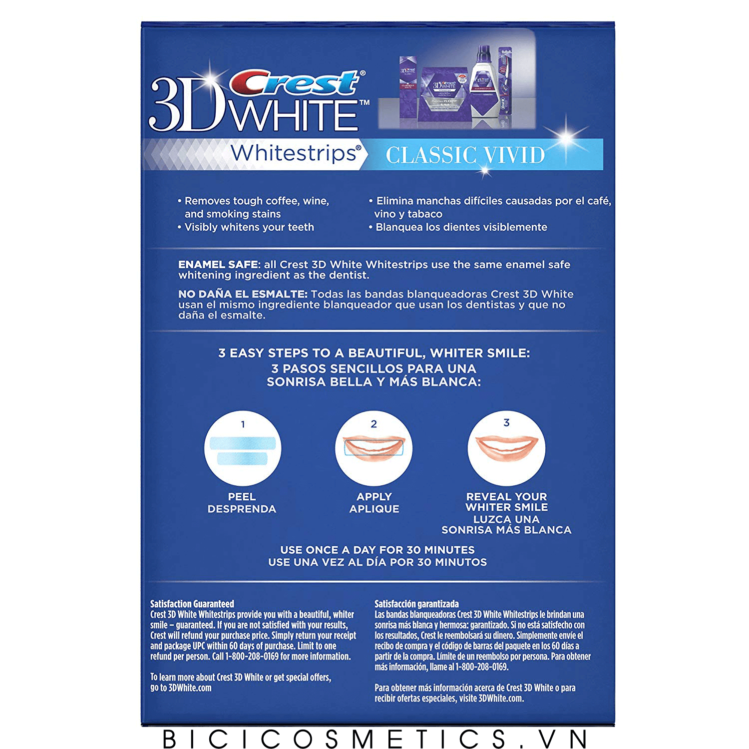 Miếng Dán Răng Crest3D White No Slip Whitestrips Classic Vivid