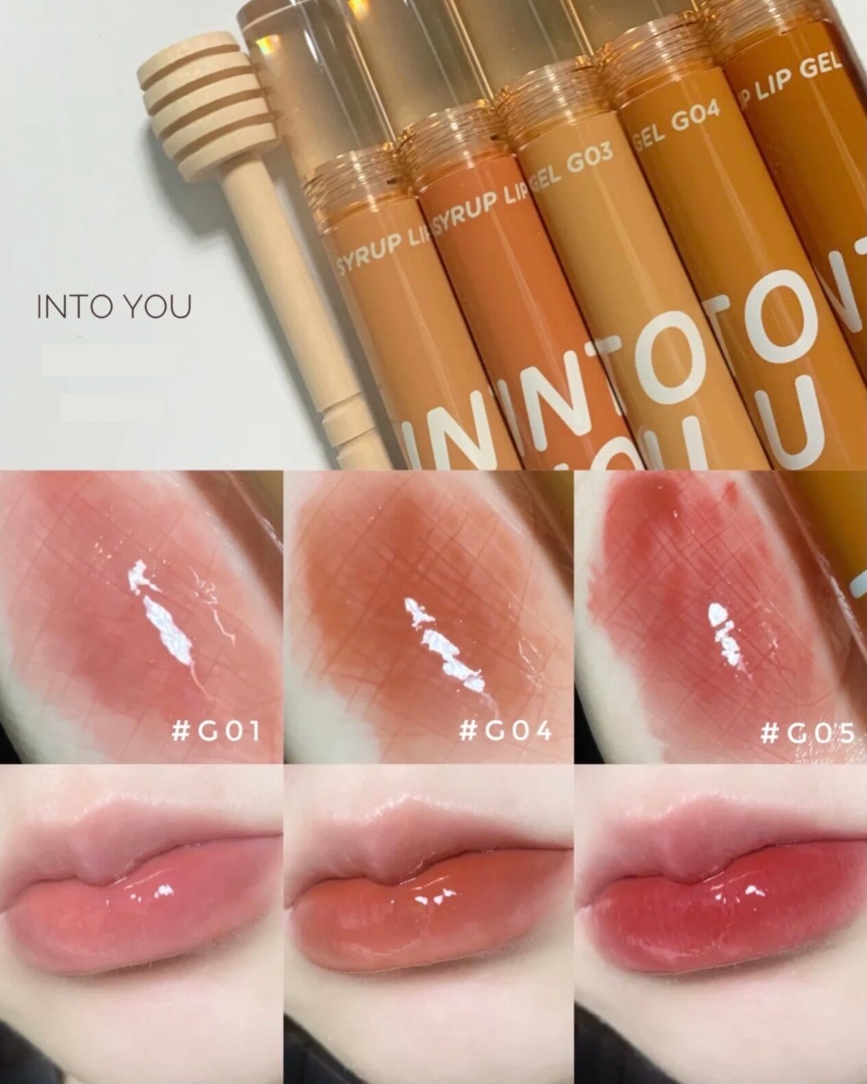  Son Bóng Bền Màu Mềm Môi INTO YOU Syrup Lip Gel Nội Địa Trung 