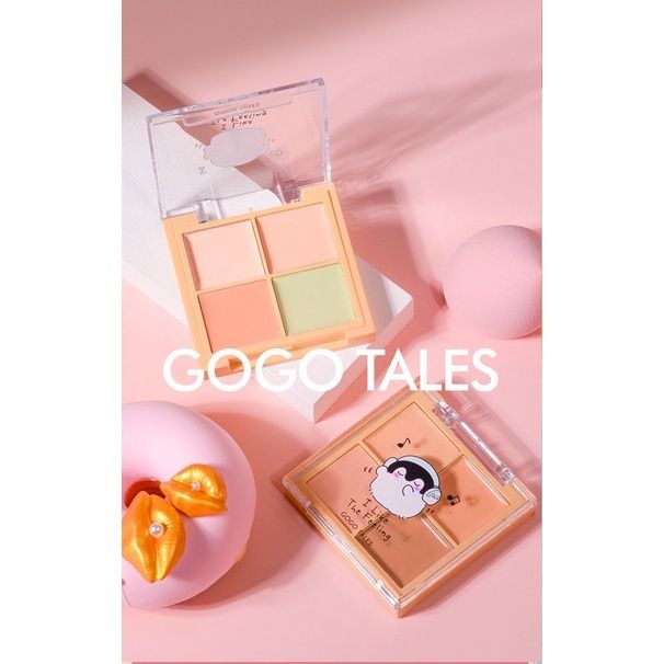  Bảng Triệt Sắc Che Khuyết Điểm 4 ô GOGO TALES Traceless Concealer - Kèm Cọ Nội Địa Trung 