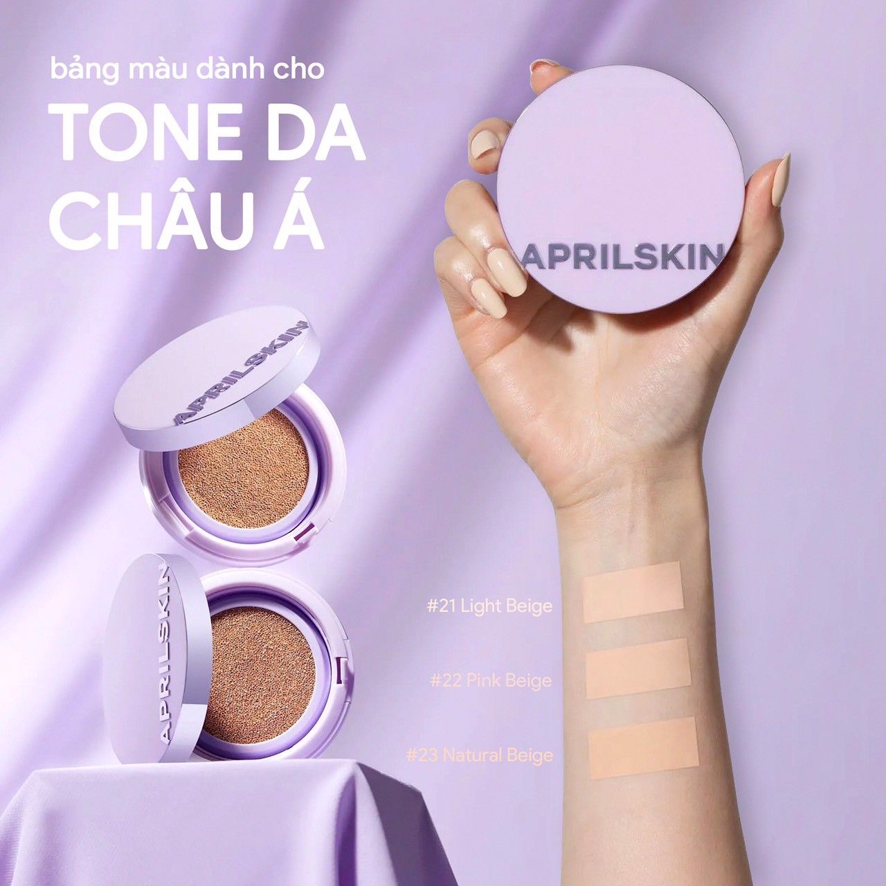  Phấn Nước Che Phủ Cao Cấp Không Dính Khẩu Trang APRIL SKIN Ultra Slim Cushion (Ko Kèm Lõi) 