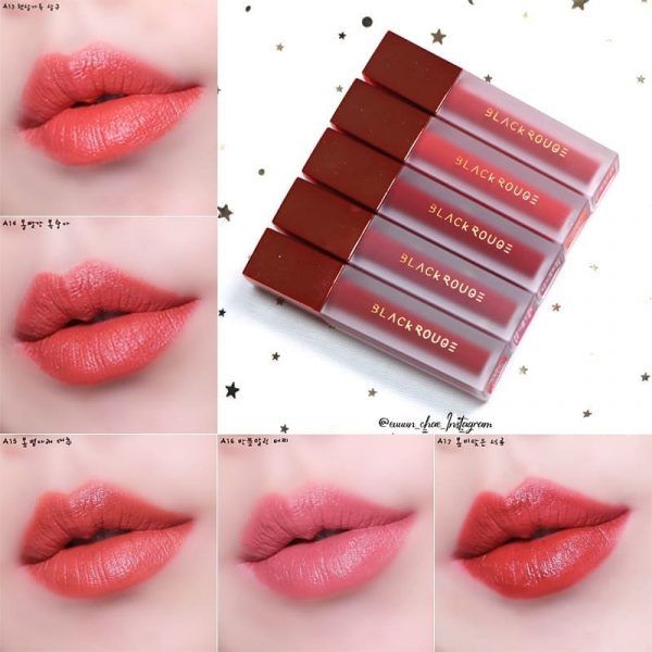  Son Kem Lì BLACK ROUGE Air Fit Velvet Tint Ver 3: Dry Fruit (A13 -> A17) 