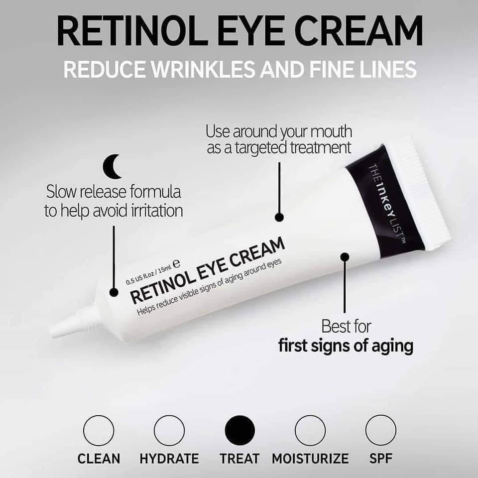  Kem Dưỡng Chống Lão Hoá, Giảm Nhăn Cho Mắt THE INKEY LIST Retinol Eye Cream - 15ml 