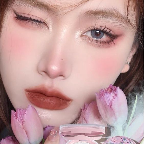  (Mẫu Mới 2022) Phấn Phủ Nén Fuji Hoa Anh Đào Kiềm Dầu  GOGO TALES Flower Girl Mount Fuji Pressed Powder 