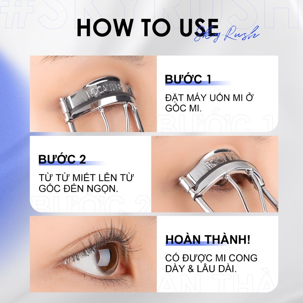  Bấm Mi Kim Loại Cong Mi FOCALLURE Eyelash Curler (Tặng Kèm Miếng Đệm Mi) 